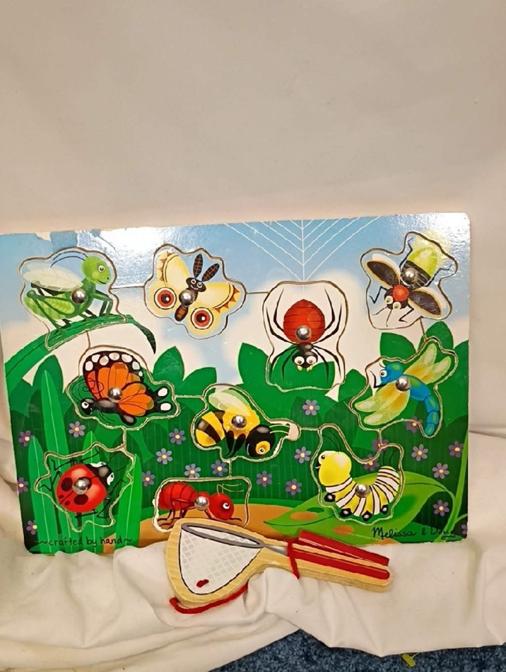 Melissa & Doug Wooden Magnetic Bug Catching Game Puzzle, Children's Science